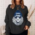 Lions Lover Apparel Lion Face With Sunglasses Winter Sweatshirt Gifts for Her
