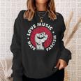 Love Music Hate Fascism Against Nazis Against Right Sweatshirt Geschenke für Sie