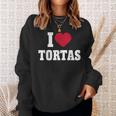 I Love Tortas Heart Mexican Food Lover Big Tortas Enthusiast Sweatshirt Gifts for Her