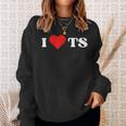 I Love Ts I Heart Ts Y2k Aesthetic Red Heart Camisa de entrenamiento Regalos para ella