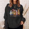 Lumières De Noël Drôles Poules Animaux De La Ferme De Noël Sweater e Cadeaux pour elle