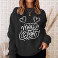 Merry And Bright Withe The Cute Hearts Sweatshirt Gifts for Her