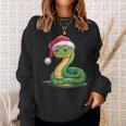 Merry Christmas Snake Xmas Party Eve Santa Hat Sweatshirt Geschenke für Sie