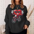 Motocross Heart Dirt Bike Valentines Day Motorcycle Boys Sweatshirt Gifts for Her