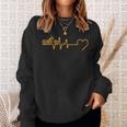 Motorcycle Heartbeat Biker Ecg Line Frequency Motorcyclist Sweatshirt Geschenke für Sie