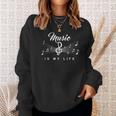 Music Is My Life Music Musician Treble Clef Sweatshirt Geschenke für Sie