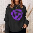 Music Turntable Record Dj Purple 45 Rpm Adapter Camisa de entrenamiento Regalos para ella