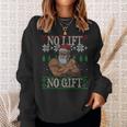 No Lift No Santa Claus Ugly Christmas Gym Workout X-Mas Sweatshirt Gifts for Her