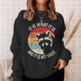 It Is What It Is And It Is Not Great Raccoon Vintage Sweatshirt Gifts for Her