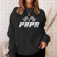 Papa Pit Crew Family Racing Birthday Race Car Sweatshirt Gifts for Her