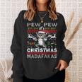 Pew Pew It's Christmas Madafakas Cat Santa Sweatshirt Geschenke für Sie