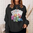 Poker Gambling Game Cards Chips Casino Poker Sweatshirt Geschenke für Sie