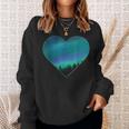 Polar Lights Heart Northern Lights Aurora Borealis Sweatshirt Geschenke für Sie