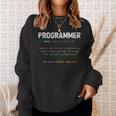 Programmer Definition Computer Skills Programmer S Sweatshirt Geschenke für Sie