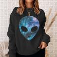 Psychedelic Alien Head Cosmic Galaxy Trippy Outer Space Sweatshirt Geschenke für Sie