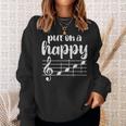 Put On A Happy Face Music Gráfico Divertido Para El Músico Camisa de entrenamiento Regalos para ella