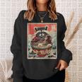 Raccoon Eating Ramen Japanese Noodles Racoon Anime Sweatshirt Gifts for Her