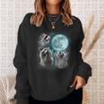 Raccoon Sweatshirt - Quirky Moonlit Trio Howl Design - Unisex Gifts for Her