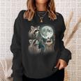 Raccoons Howling at Moon Sweatshirt | Unique & Whimsical Design Gifts for Her