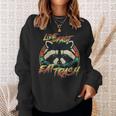 Retro Raccoon Sweatshirt - Live Fast Eat Trash - Fun Unisex Style Gifts for Her