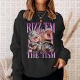 Rizz Em With The Tism Meme Moo Deng Sweatshirt Gifts for Her