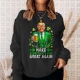 Make Saint Patrick's Day Great Again Usa Flag Trump Sweatshirt Gifts for Her