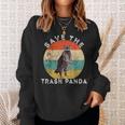 Save the Trash Panda Retro Raccoon Sweatshirt | Vintage Sunset Style Gifts for Her