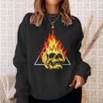 Skull Pyro Burning Skeleton Fire Fireworks Pyrotechnician Sweatshirt Gifts for Her