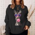 Snirt Zebra Bubblegum Bubble Pink Sunglasses Sweatshirt Geschenke für Sie