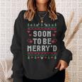 Soon To Be Merry'd Engaged Couples Matching Ugly Christmas Sweatshirt Gifts for Her