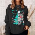 Sorta Merry Sorta Scary Christmas Skeleton Tree Santa Sweatshirt Gifts for Her