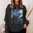 Starry Night Catan Gogh Cat Sweatshirt Geschenke für Sie