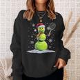 Tennis Snowman Tennis Player Santa Hat Christmas Sweatshirt Geschenke für Sie