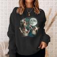 Three Possum Moon 3 Opossum Weird Cursed Meme Sweatshirt Gifts for Her