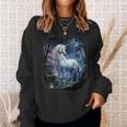 Unicorn Standing In The Forest Fantasy Nature Universe Sweatshirt Geschenke für Sie