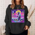 Vaporwave Synthwave Raccoon Sweatshirt | Retro Meme Style Gifts for Her
