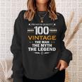 Vintage The Man Myth Legend 100 Year Old Birthday 100Th Sweatshirt Gifts for Her