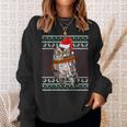 Xmas Santa Hat Whiskered Screech-Owl Ugly Christmas Sweatshirt Gifts for Her