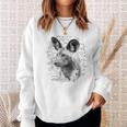 African Wild Dog Close-Up On Vintage Africa Map Safari Theme Sweatshirt Gifts for Her