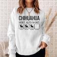 Chihuahua Hört Auf Wort Chihuahua Gray Sweatshirt Geschenke für Sie