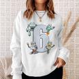 Children's 6 Years Birthday Robot And Technology Sweatshirt Geschenke für Sie