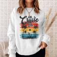 On Cruise Time Coconut Tree Graphic Summer Vacation Cruising Sweatshirt Gifts for Her