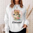 Delusional Coquette Cat Kitten Pink Bow Ribbon Y2k Aesthetic Sweatshirt Gifts for Her