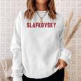 Distressed Team Slafkovsky Last Name Proud Family Blue Sweatshirt Geschenke für Sie