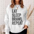 Eat Sleep Brawl Repeat Brawler ideo Player Gray Sweatshirt Geschenke für Sie