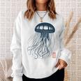 Japanese Aesthetic Asianintage Medusa Jellyfish Gray Sweatshirt Geschenke für Sie