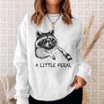 A Little Feral Raccoon With Moon Animal Raccoon Trash Panda Sweatshirt Gifts for Her