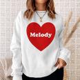 I Love Melody Heart Cute Melody Nombre Camisa de entrenamiento Regalos para ella