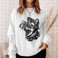 Punk Rock Spooky Cat Lover Scary Halloween Costume Sweatshirt Gifts for Her