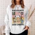 More Spaghetti Less Regretti Cat Eats Spaghetti Meme Sweatshirt Geschenke für Sie